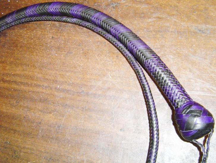 4ft Purple and Black 20 plait Custom Signal Whip D.jpg